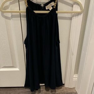 Michael Kors Chain Detail Navy Halter Top - Large